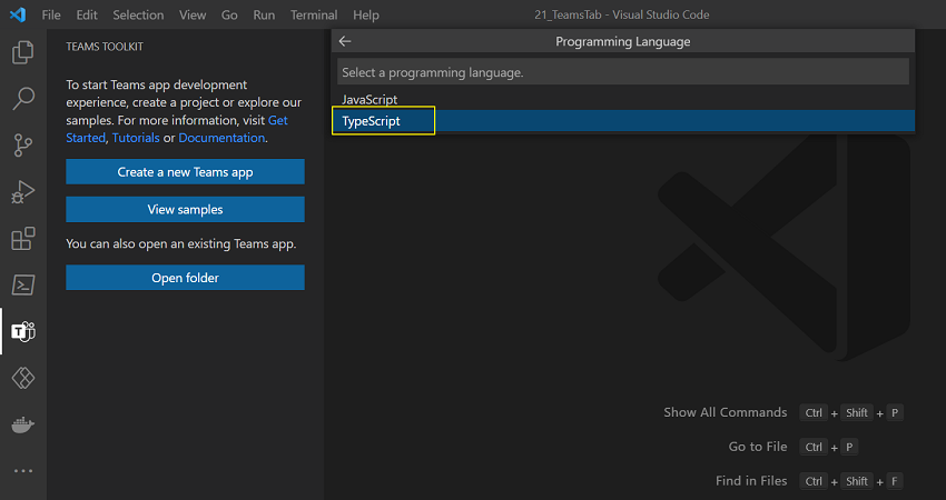 Teams Toolkit for Creating Microsoft Teams Tab